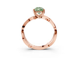 Rose gold Fancy Green Pear  Solitaire Twist Band with Pavé Accents and Four-Prong Setting_23