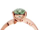 Rose gold Fancy Green Pear  Solitaire Twist Band with Pavé Accents and Four-Prong Setting_24