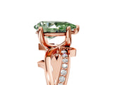 Rose gold Fancy Green Pear  Solitaire Twist Band with Pavé Accents and Four-Prong Setting_25