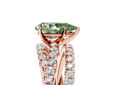 Rose gold Fancy Green Pear  Solitaire Twist Band with Pavé Setting and Four-Prong Setting_86