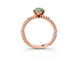 Rose gold Fancy Green Pear  Solitaire Twisted Band Prong Set Engagement Ring_64