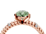 Rose gold Fancy Green Pear  Solitaire Twisted Band Prong Set Engagement Ring_65