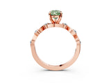 Rose gold Fancy Green Pear  Solitaire Twisted Band with Prong Setting 4