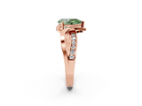 Rose gold Fancy Green Pear  Solitaire Twisted Band with Prong Setting_5