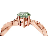 Rose gold Fancy Green Pear  Solitaire Twisted Pave Diamond Ring with Four-Prong Setting_16