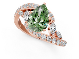 Rose gold Fancy Green Pear  Solitaire with Pavé Twist Band and Four-Prong Setting_42