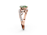 Rose gold Fancy Green Pear  Solitaire with Pavé Twist Band and Four-Prong Setting_43