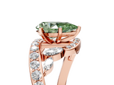 Rose gold Fancy Green Pear  Solitaire with Pavé Twist Band and Four-Prong Setting_46