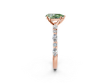 Rose gold Fancy Green Pear  Solitaire with Side Stones on a Pavé Band and Four-Prong Setting_25