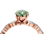 Rose gold Fancy Green Pear  Solitaire with Side Stones on a Pavé Band and Four-Prong Setting_27