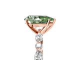 Rose gold Fancy Green Pear  Solitaire with Side Stones on a Pavé Band and Four-Prong Setting_28