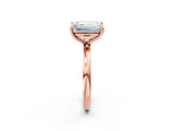Rose gold Fancy Green Pear  and Emerald Cut Toi Moi Ring with Prong Setting_65
