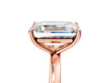 Rose gold Fancy Green Pear  and Emerald Cut Toi Moi Ring with Prong Setting_68