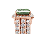 Rose gold Fancy Green Princess -Cut Halo Diamond Ring with Split Shank and Four-Prong Setting_22