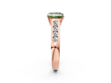 Rose gold Fancy Green Princess  Brilliant Channel-Set Solitaire Ring with Four-Prong Setting_20