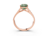 Rose gold Fancy Green Princess  Brilliant Channel-Set Solitaire Ring with Four-Prong Setting_21