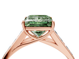 Rose gold Fancy Green Princess  Brilliant Channel-Set Solitaire Ring with Four-Prong Setting_22