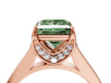 Rose gold Fancy Green Princess  Brilliant Cut Diamond Engagement Ring with Pavé Band and Four-Prong Setting_33