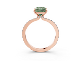 Rose gold Fancy Green Princess  Brilliant Pavé Band Solitaire with Four-Prong Setting_20