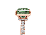 Rose gold Fancy Green Princess  Brilliant Pavé Band Solitaire with Four-Prong Setting_22