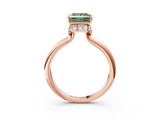 Rose gold Fancy Green Princess  Brilliant Solitaire Engagement Ring with Six-Prong Setting and Classic Band_3