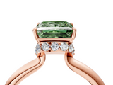 Rose gold Fancy Green Princess  Brilliant Solitaire Engagement Ring with Six-Prong Setting and Classic Band_4