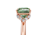 Rose gold Fancy Green Princess  Brilliant Solitaire Engagement Ring with Six-Prong Setting and Classic Band_5