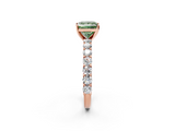 Rose gold Fancy Green Princess  Brilliant Solitaire with Pavé Band and Four-Prong Setting_18