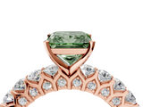 Rose gold Fancy Green Princess  Brilliant Solitaire with Pavé Band and Four-Prong Setting_20