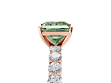 Rose gold Fancy Green Princess  Brilliant Solitaire with Pavé Band and Four-Prong Setting_21
