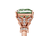 Rose gold Fancy Green Princess  Brilliant Solitaire with Pave Band and Four-Prong Setting_5