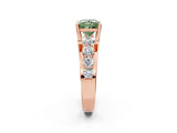 Rose gold Fancy Green Princess  Brilliant Solitaire with Side Stones on a Pave Band and Four-Prong Setting_36