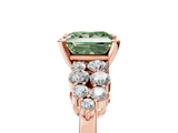 Rose gold Fancy Green Princess  Cluster Diamond Engagement Ring with Pavé Band and Four-Prong Setting_5