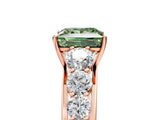 Rose gold Fancy Green Princess Cut Brilliant Diamond Pavé Band with Six-Prong Setting_17