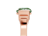 Rose gold Fancy Green Princess Cut Brilliant Solitaire Diamond Ring with Channel Set Band and Bar Prong Setting_5