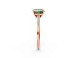 Rose gold Fancy Green Princess  Cut Channel Set Solitaire Engagement Ring with Four-Prong Setting_2