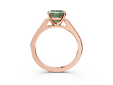 Rose gold Fancy Green Princess  Cut Channel Set Solitaire Engagement Ring with Four-Prong Setting_3