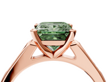 Rose gold Fancy Green Princess  Cut Channel Set Solitaire Engagement Ring with Four-Prong Setting_4