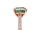 Rose gold Fancy Green Princess  Cut Channel Set Solitaire Engagement Ring with Four-Prong Setting_5