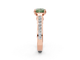 Rose gold Fancy Green Princess  Cut Channel Set Solitaire Engagement Ring with Prong Setting_2
