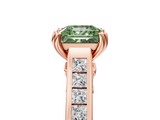 Rose gold Fancy Green Princess  Cut Channel Set Solitaire Engagement Ring with Prong Setting_5