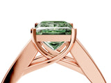 Rose gold Fancy Green Princess Cut Cut Channel Set Solitaire Ring with Four-Prong Setting_4