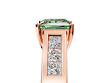Rose gold Fancy Green Princess Cut Cut Channel Set Solitaire Ring with Four-Prong Setting_5