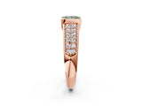Rose gold Fancy Green Princess Cut Cut Diamond Channel Set Pave Band with Tension Prong Setting_2