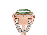 Rose gold Fancy Green Princess Cut Cut Diamond Halo Engagement Ring with Open Split Pavé Band_5