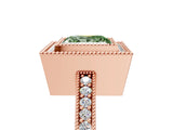 Rose gold Fancy Green Princess Cut-Cut Diamond Halo Engagement Ring with Pave Band and Prong Setting_5