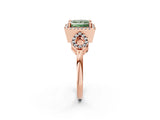 Rose gold Fancy Green Princess Cut Cut Halo Diamond Infinity Band with Four-Prong Setting_2