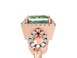 Rose gold Fancy Green Princess Cut Cut Halo Diamond Infinity Band with Four-Prong Setting_5