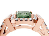 Rose gold Fancy Green Princess Cut Cut Halo Split Shank Prong Set Ring_4