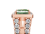 Rose gold Fancy Green Princess Cut Cut Halo Split Shank Prong Set Ring_5
